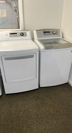 LG Top Load Washer & Dryer Set – Direct Drive + Sensor Dry, White