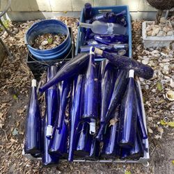 Large Collection Blue Bottles. FREE