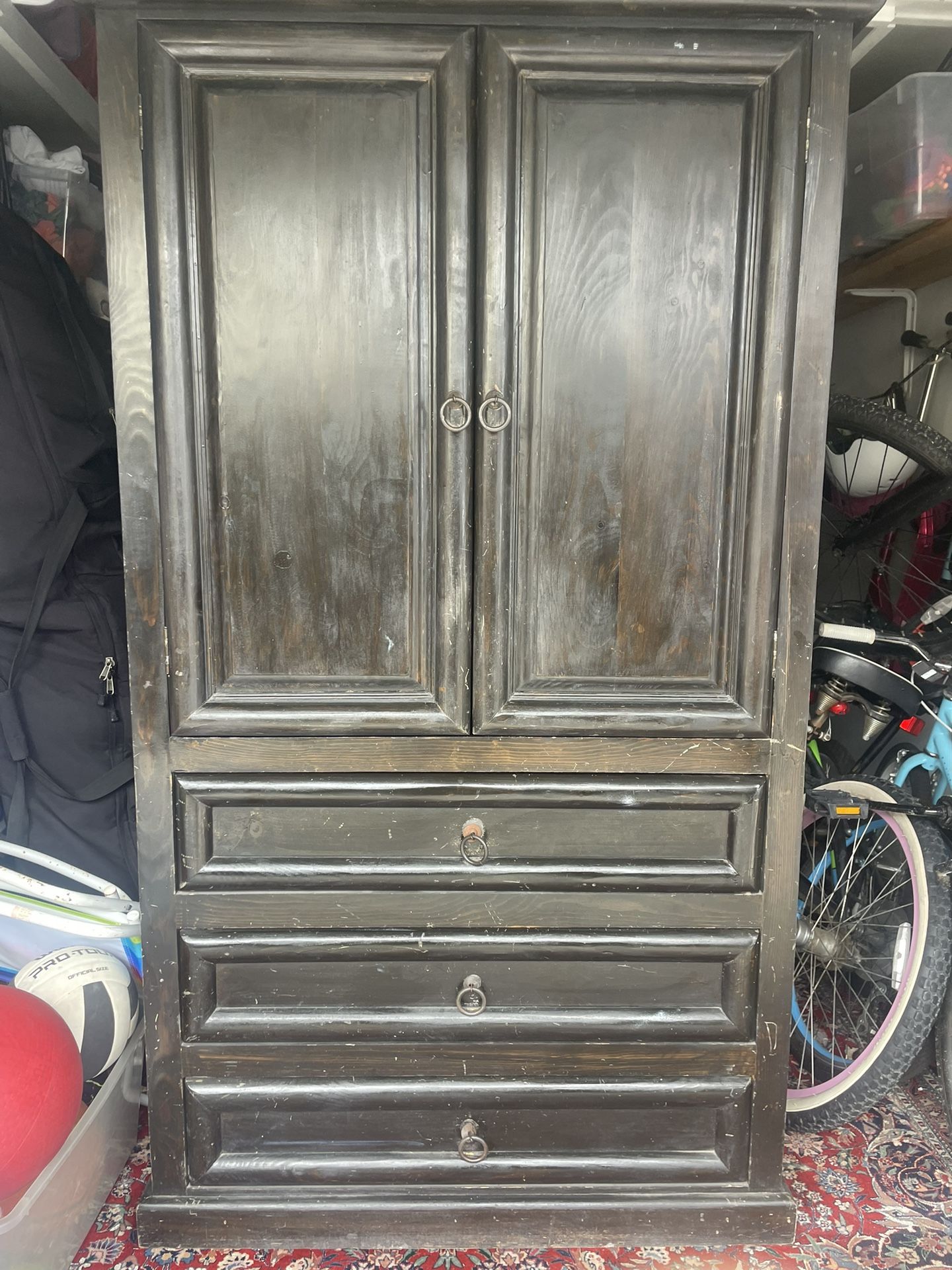 Spanish style Wood  Storage Cabinet / Wardrobe / Armoire 