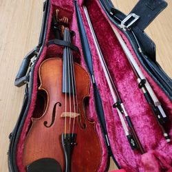 1960s German Mittenwald J. Bitterer 3/4 Violin Set Complete Modern Outfit Excellent