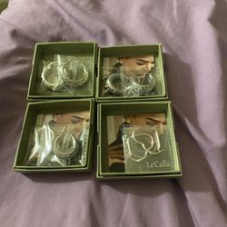 Lecalla Four Pair Of Earrings Pure Silver Jewelry 