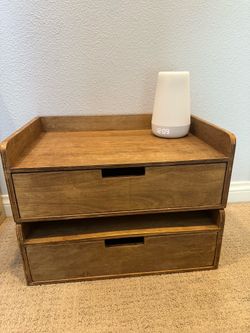 Set of 2 Wooden Floating Nightstands with Drawers