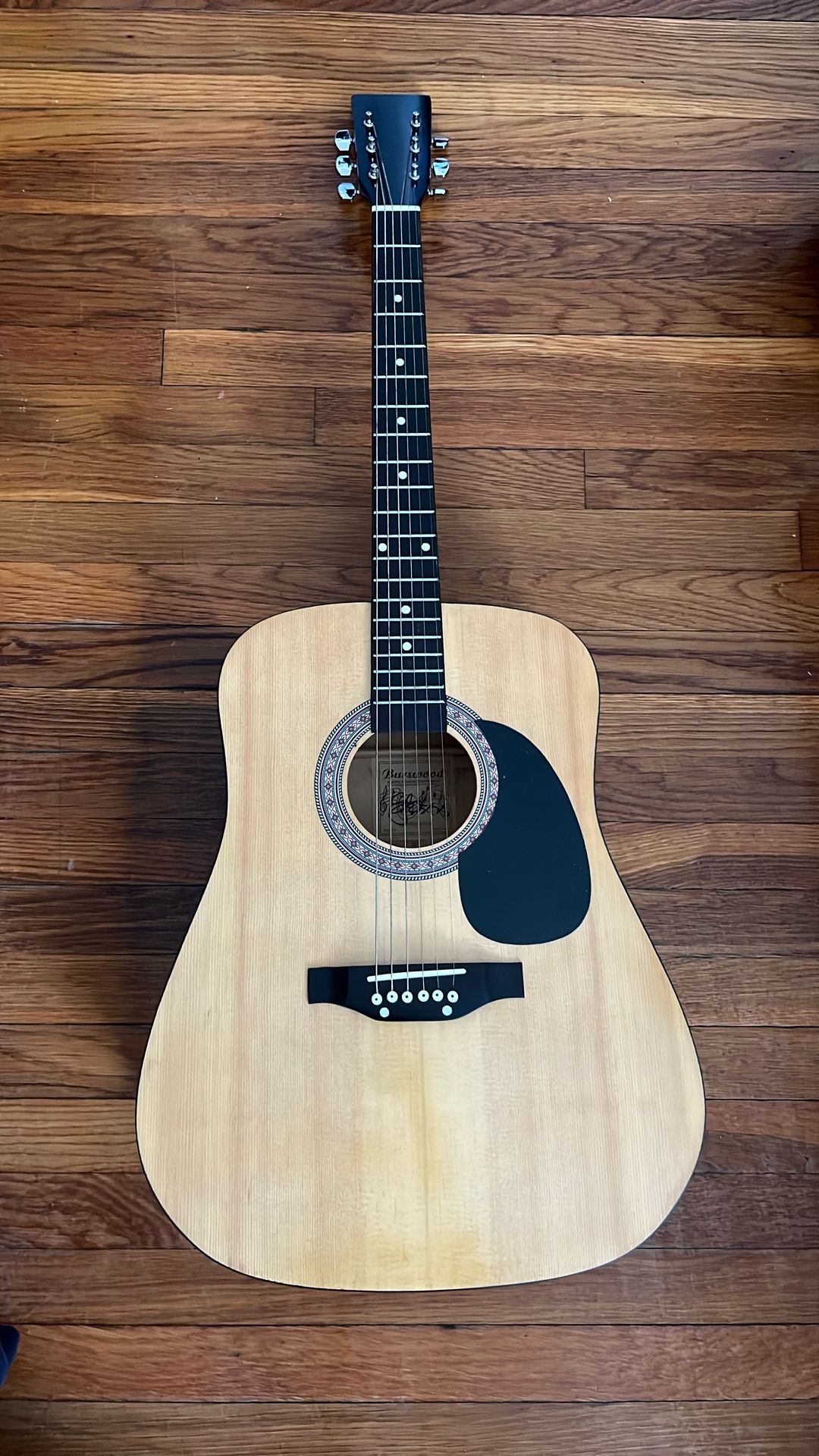 Burswood Full-Size Dreadnought Acoustic Guitar – Natural Finish, Good Condition