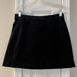 Woman's J Crew Black Velvet Stretch Mini Skirt 