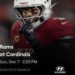 2 AZ Cardinal VS Rams PLUS Red Parking Pass