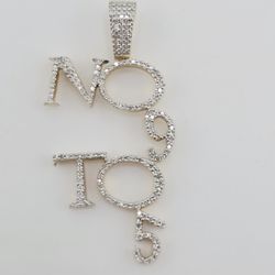 10k white gold 1ctw diamond no 9 to 5 pendant