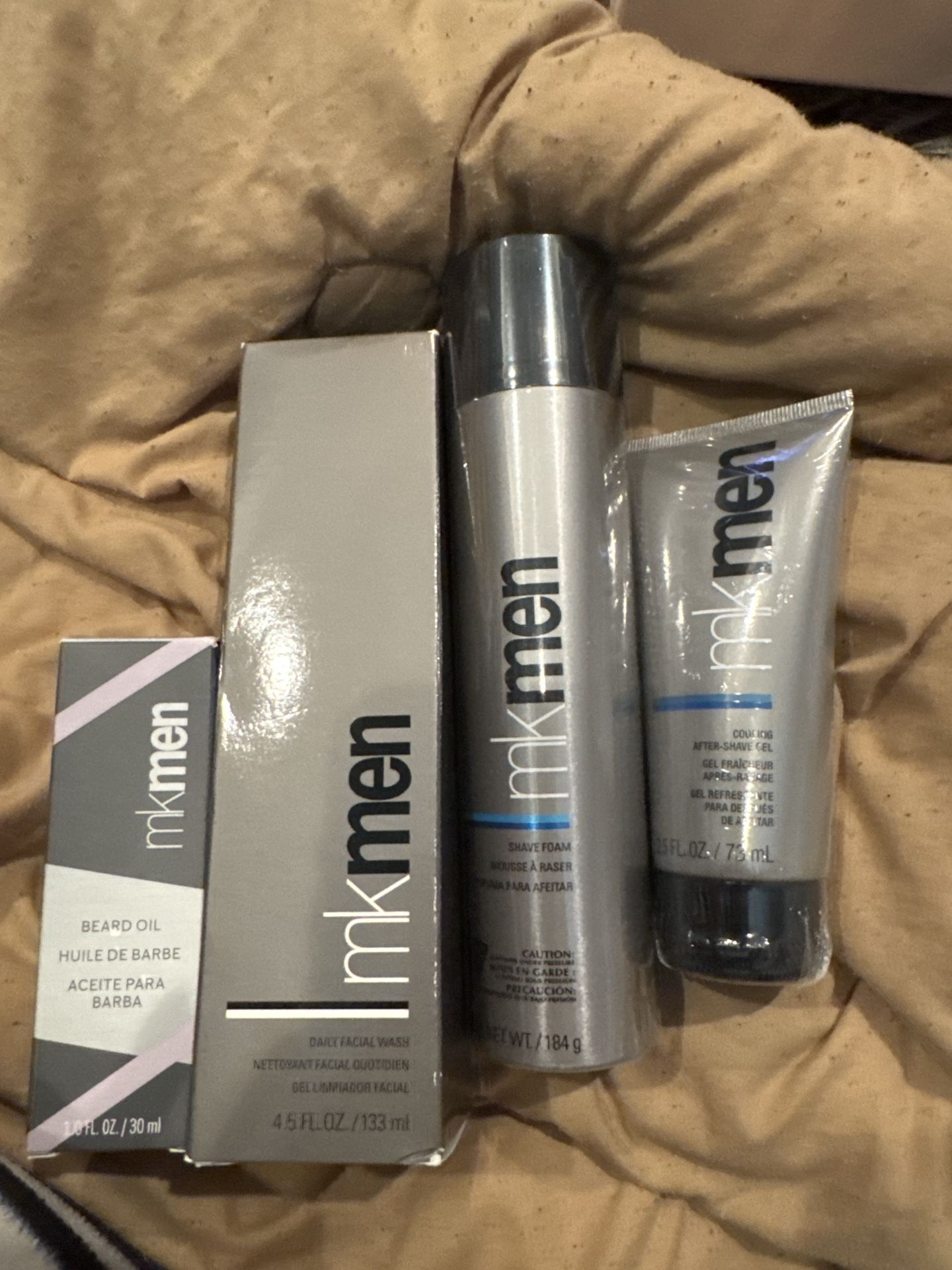 MKMen Skincare & Grooming Kit – Beard Oil, Facial Wash, Shave Foam & After-Shave Gel