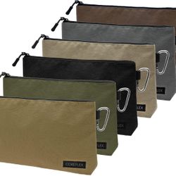 COREFLEX Premium Tool Pouch Zipper Bag, Small Tool Bag-6 pack Large 12inch