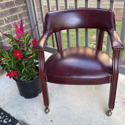 Fox Leather Burgundy Chair