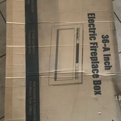 LED In Wall Recess Electric Fireplace With Remote 36”. (Black)