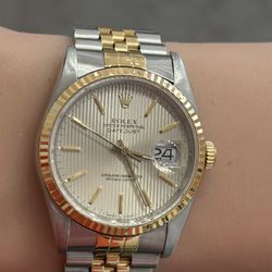 Rolex Preowned 36mm DateJust Tapestry Dial