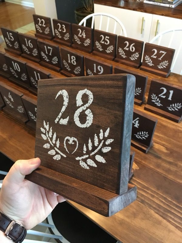 Wedding Table Numbers 1-28