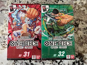 One Piece Starter Decks ST-31 Monkey D. Luffy & ST-32 Roronoa Zoro - $50 each