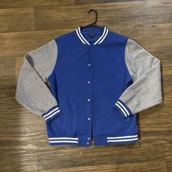 Sport-Tek Mens Long Sleeve Fleece Letterman Jacket With Pockets Size Medium  