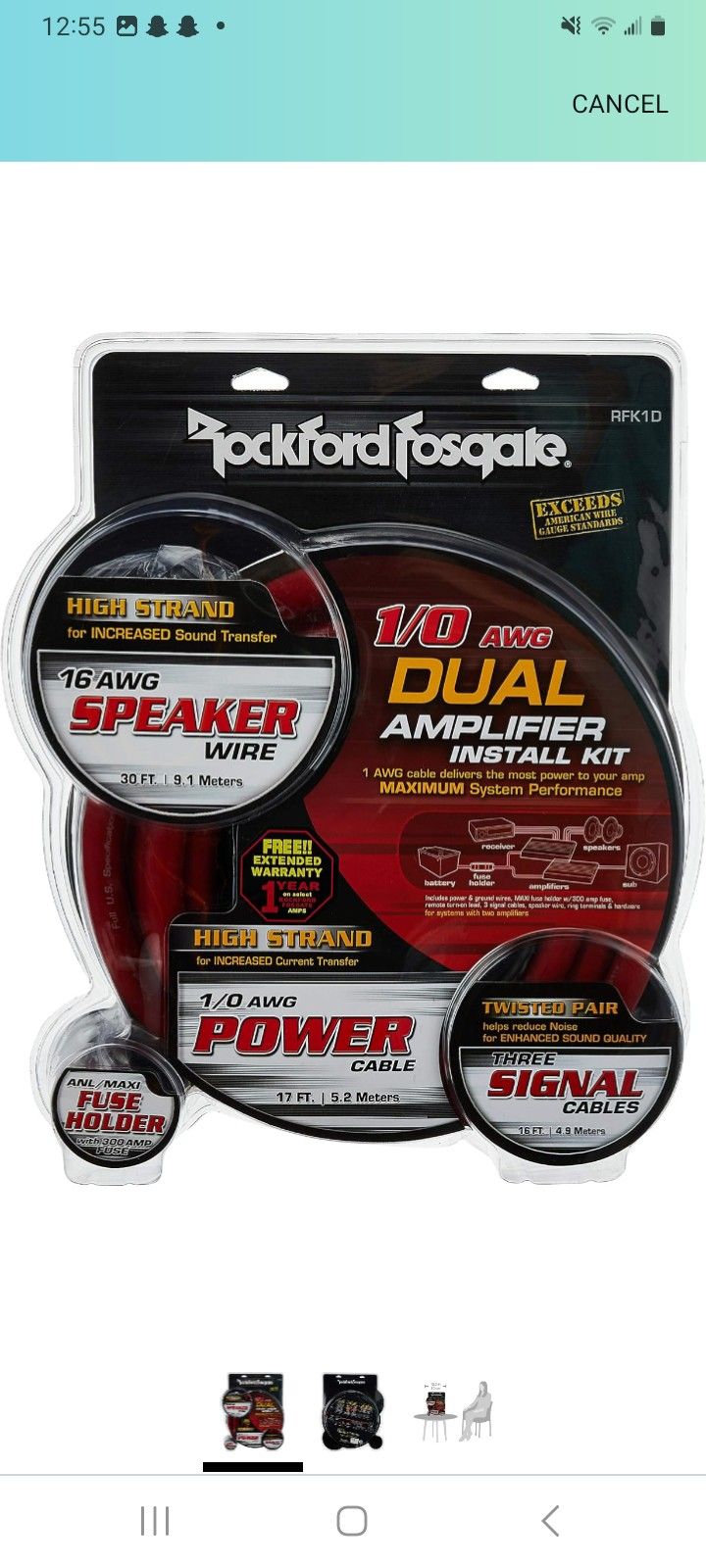 Rockford Fosgate RFK1D Dual Amp Complete Kit