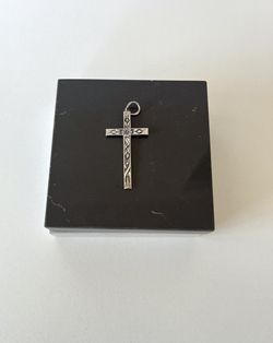 SF Swift & Fisher Sterling Silver Floral Cross Pendant