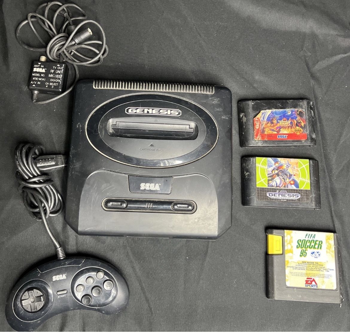 SEGA Genesis Model 2 Console  W Controller & Games- No Power Cord