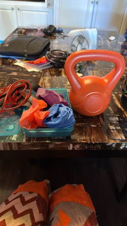 Five Pounds  Kettlebell ,jumping Rope And Elastic Bands