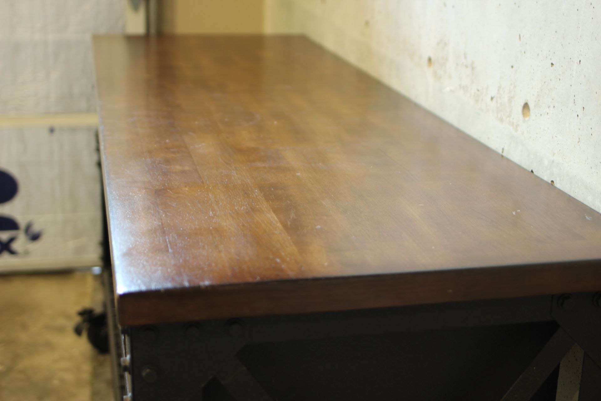 72” Whalen industrial metal and wood workbench for Sale in Woodinville