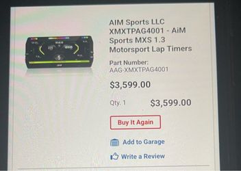 AiM Sports MXS 1.3 Motorsport Lap Timer