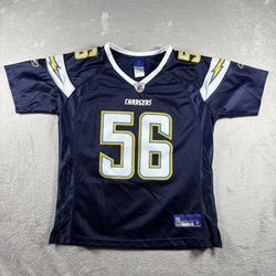 Shawne Merriman Chargers Jersey #56 Women’s M Blue Reebok NFL Equipment  #2055