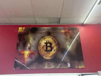 Bitcoin Glass Wall Art / Glass Painting