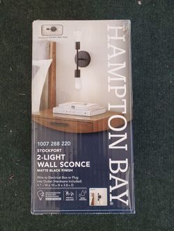 Hampton Bay 10in. 2-light Matte Black
