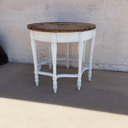 Round Wood Table with Rustic Wood Top - $85