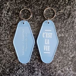 3/$10 🌟 NEW Blue Better Together Keychain with French Text C'est La Vie