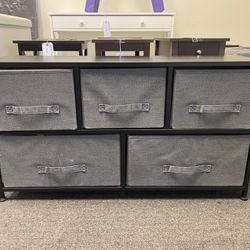 Assemble New 5-drawer storage organizer unit apartment cloth chest with deep basket 