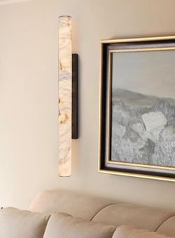 Alabaster Cylinder Wall Sconce Light