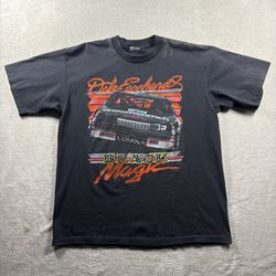 Vintage 1990 Dale Earnhardt Men’s XL Sports Image T Shirt Made In USA Faded #4A