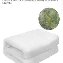 Garden Netting Pest Barrier -  Mesh Netting Plant Covers & Row Cover, Protects Vegetables, Fruits, Flowers from Mosquitoes, Insects, Birds, Deer & Squ