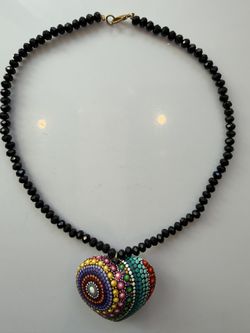 African handmade heart necklace 