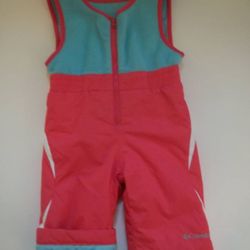 NWOT Columbia Bibs Snow Ski Pants Fleece Upper BUGA OMNI TECH Girl 12M -