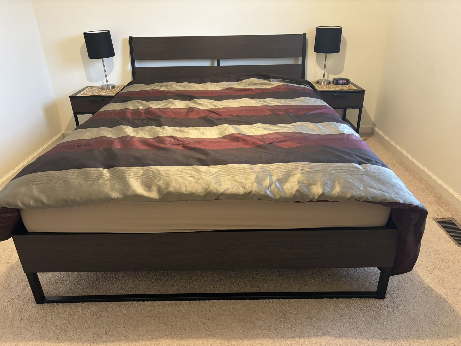 Queen Bed Frame With Side Tables
