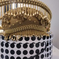 Gold Tassle Ladies Dress Hat