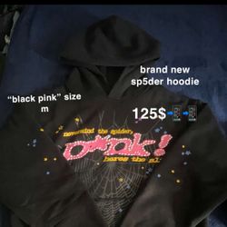 Sp5der hoodie “black pink”