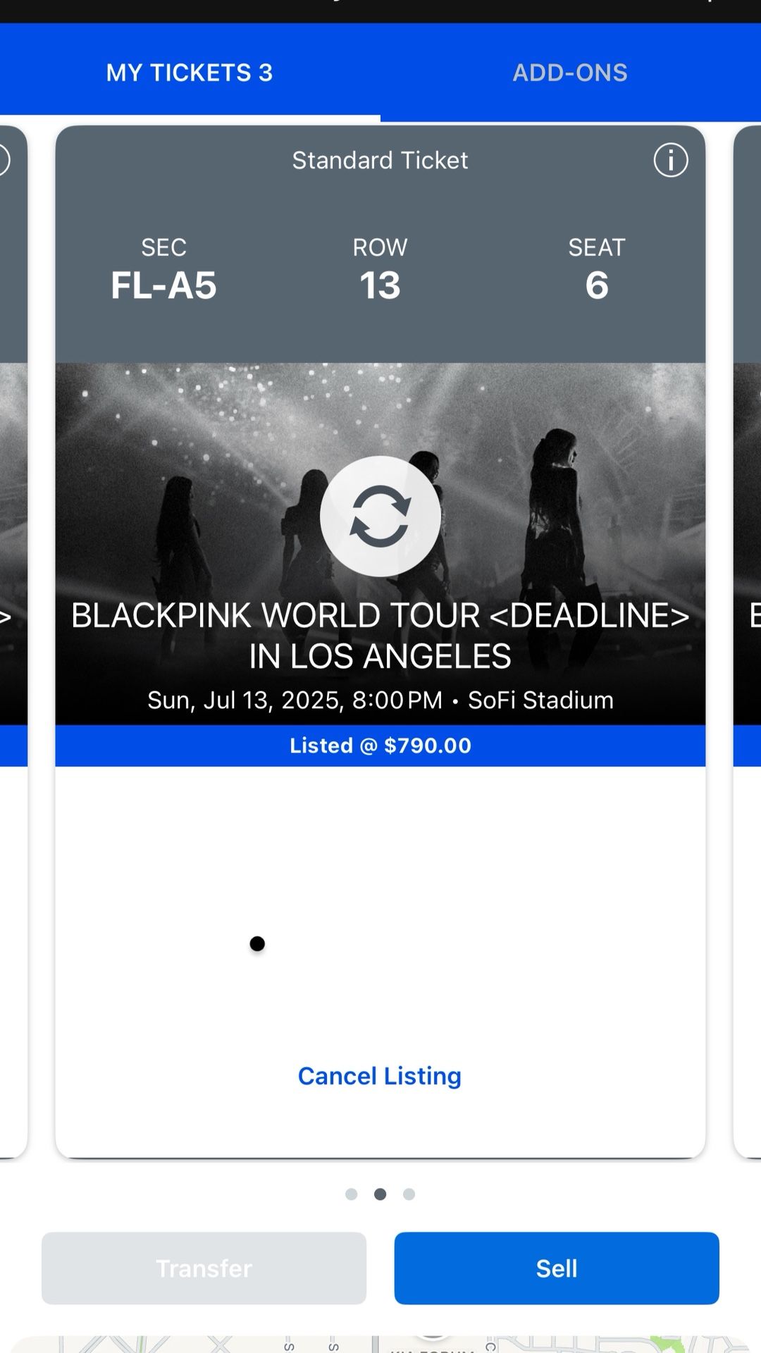 BLACKPINK FLOOR TICKETS (3) JUL 13 SOFI