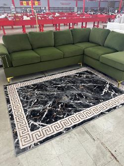 Brand New Green Velvet Sectional Sofa 