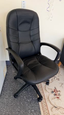Black Leather High-Back Office Chair
