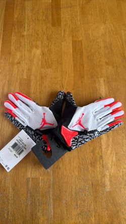 New Nike Jordan Jet Football Gloves White Infrared Elephant Print Adult S Small
