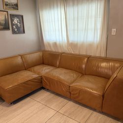 West Elm Sofa Leather Sofa-moving Sale OBO