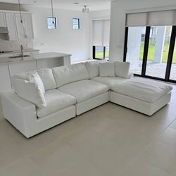 New White Sectional Cloud Couch Sofa