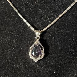 Purple And Silver Necklace 