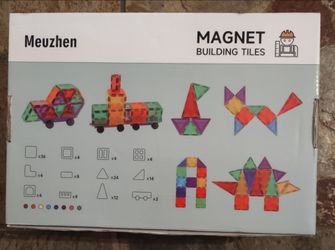 Meuzhen 120-Piece Magnetic Building Set, Plastic Tiles, Age 3+ (Box)