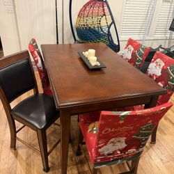 Casino gaming dining table with six chairs