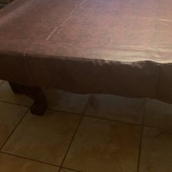 Cherry Dark Brown Rustic Large Pool Table 