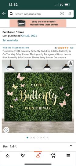 Butterfly On Her Way Baby Shower Photo Backdrop