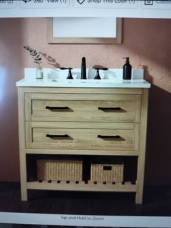 Autumn 36 in. single sink freestanding weathered Tan Bath Vanity